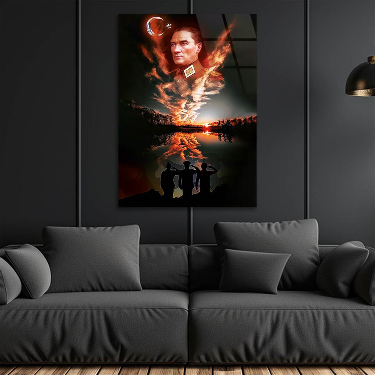 Mustafa Kemal Atatürk Gehard Glasschilderij 