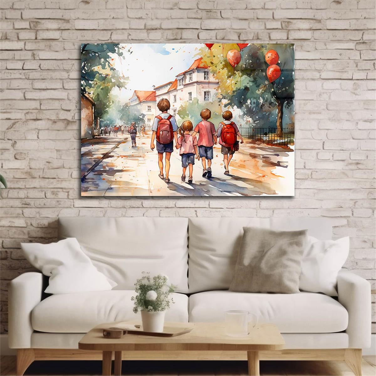Horizontal Art-Themed Tempered Glass Wall Art 449