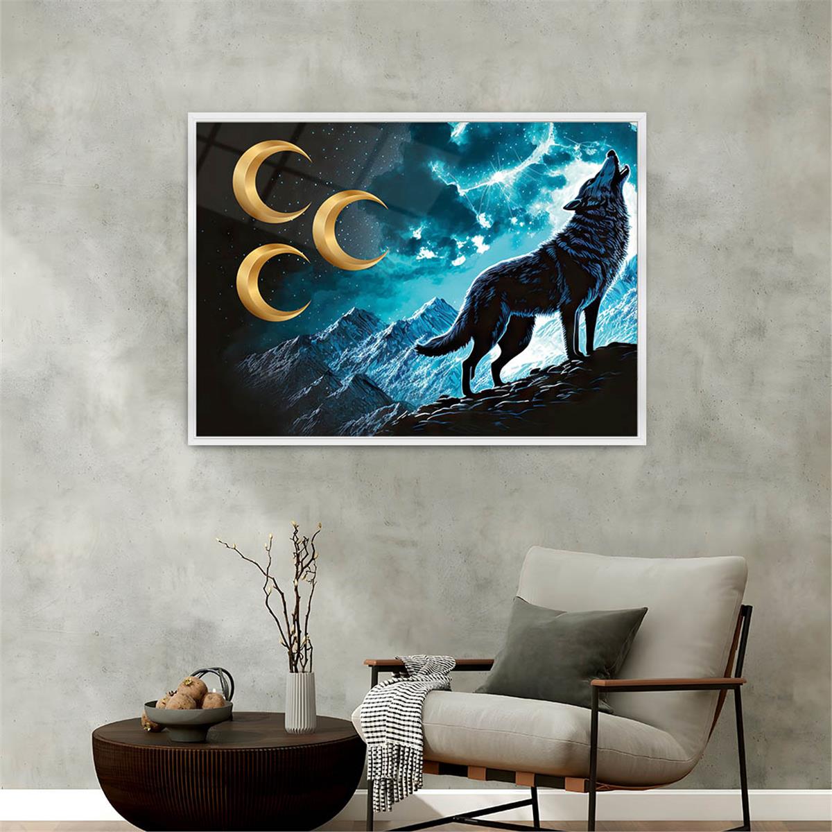 Aluminum-Framed National-Themed Tempered Glass Wall Art 025