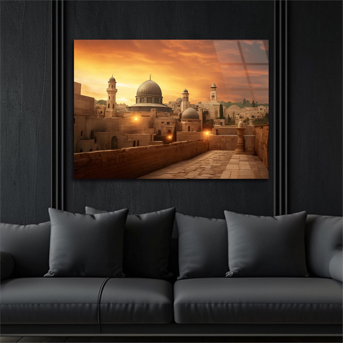 Yatay Dini Temalı Cam Tablo 200