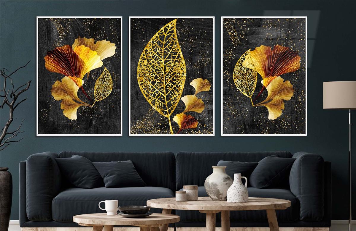 Alüminyum Çerçeveli Sanat Temalı 3lü Set CAM Tablo 0058