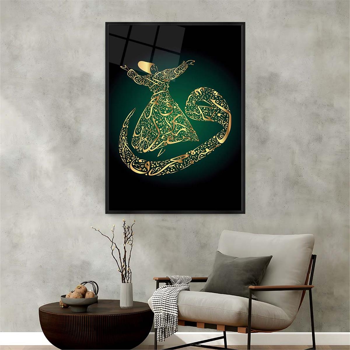 Tableau en verre à thème religieux avec cadre en aluminium  055