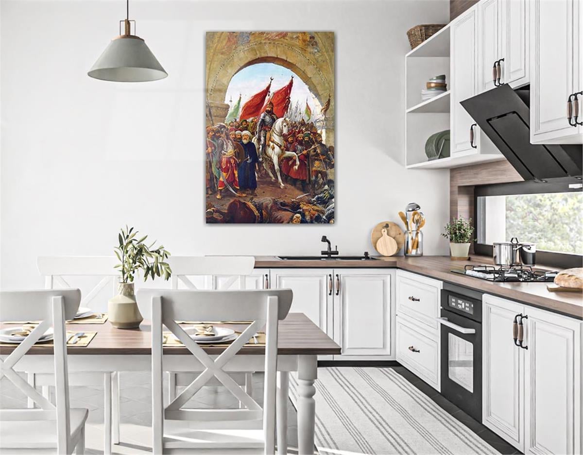 Glass Wall Art of the Entry of Fatih Sultan Mehmet Han into Istanbul