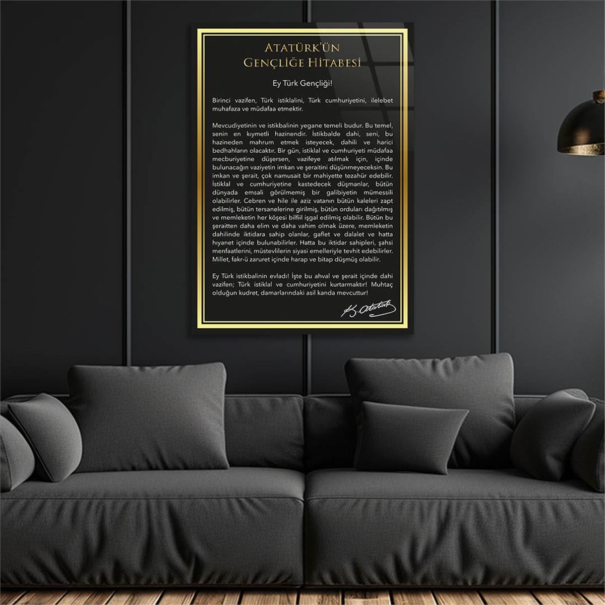 Dikey VatanTemalı Cam Tablo 201