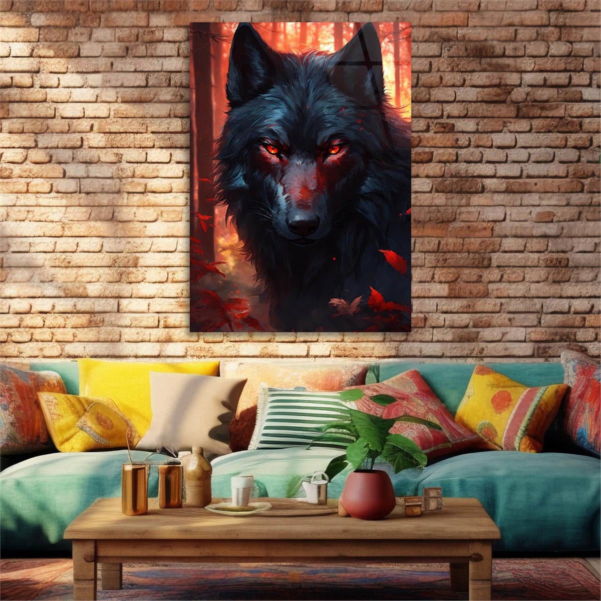 Dikey Doğa Temalı Cam Tablo 437