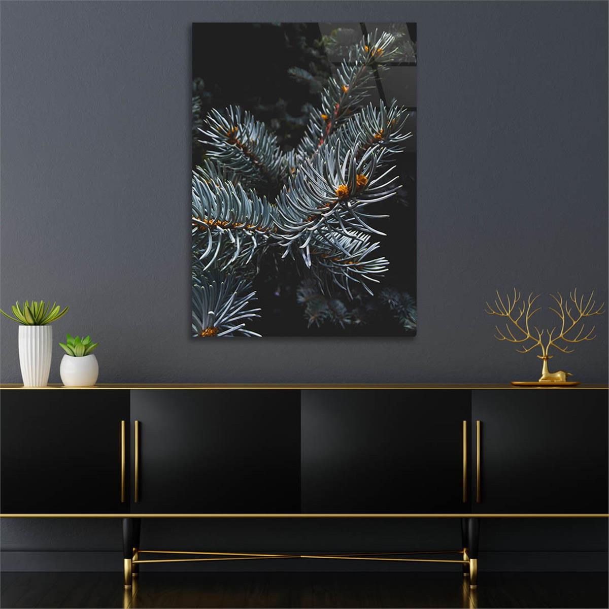 Dikey Sanat Temalı Cam Tablo 525