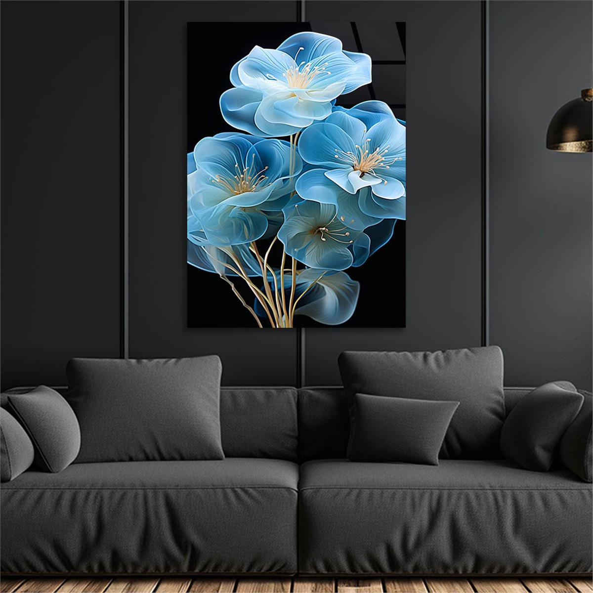 Dikey Sanat Temalı Cam Tablo 583