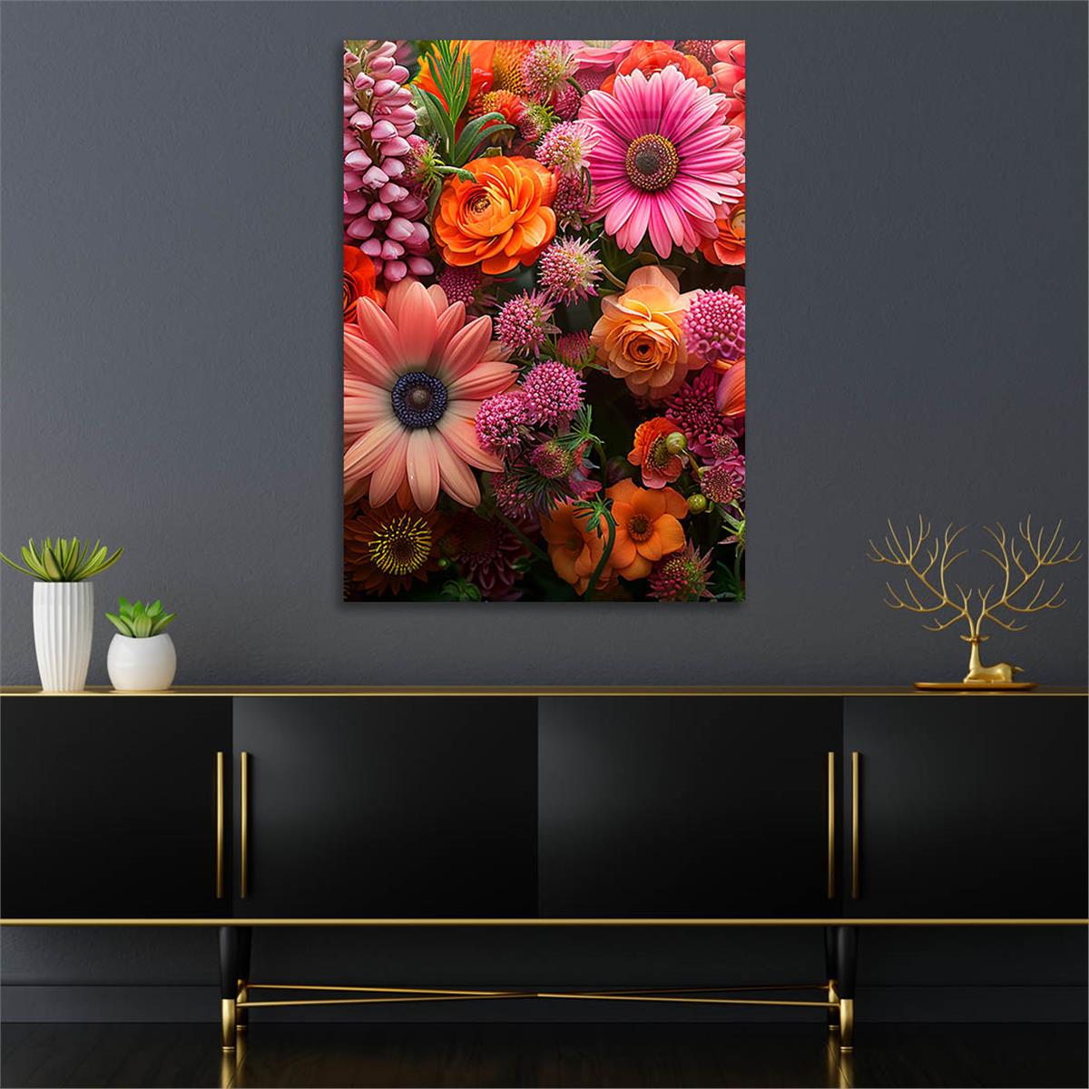 Dikey Sanat Temalı Cam Tablo 505