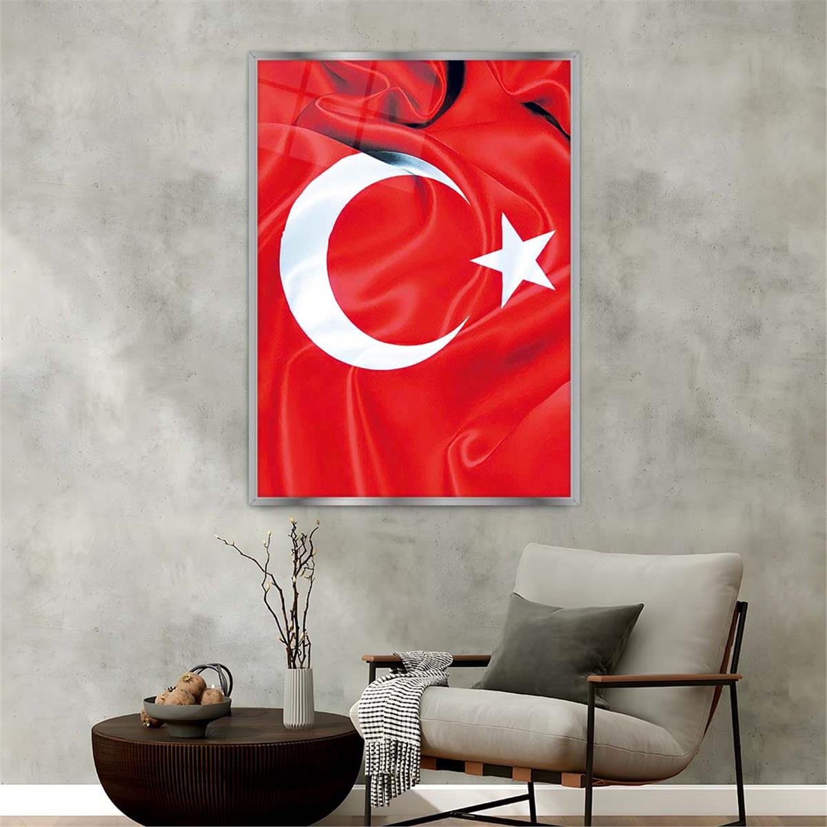 Alüminyum Çerçeveli Vatan Temalı Cam Tablo 096