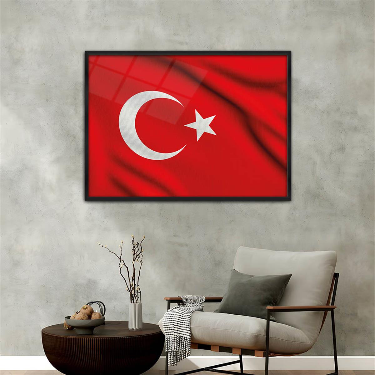 Alüminyum Çerçeveli Vatan Temalı Cam Tablo 059