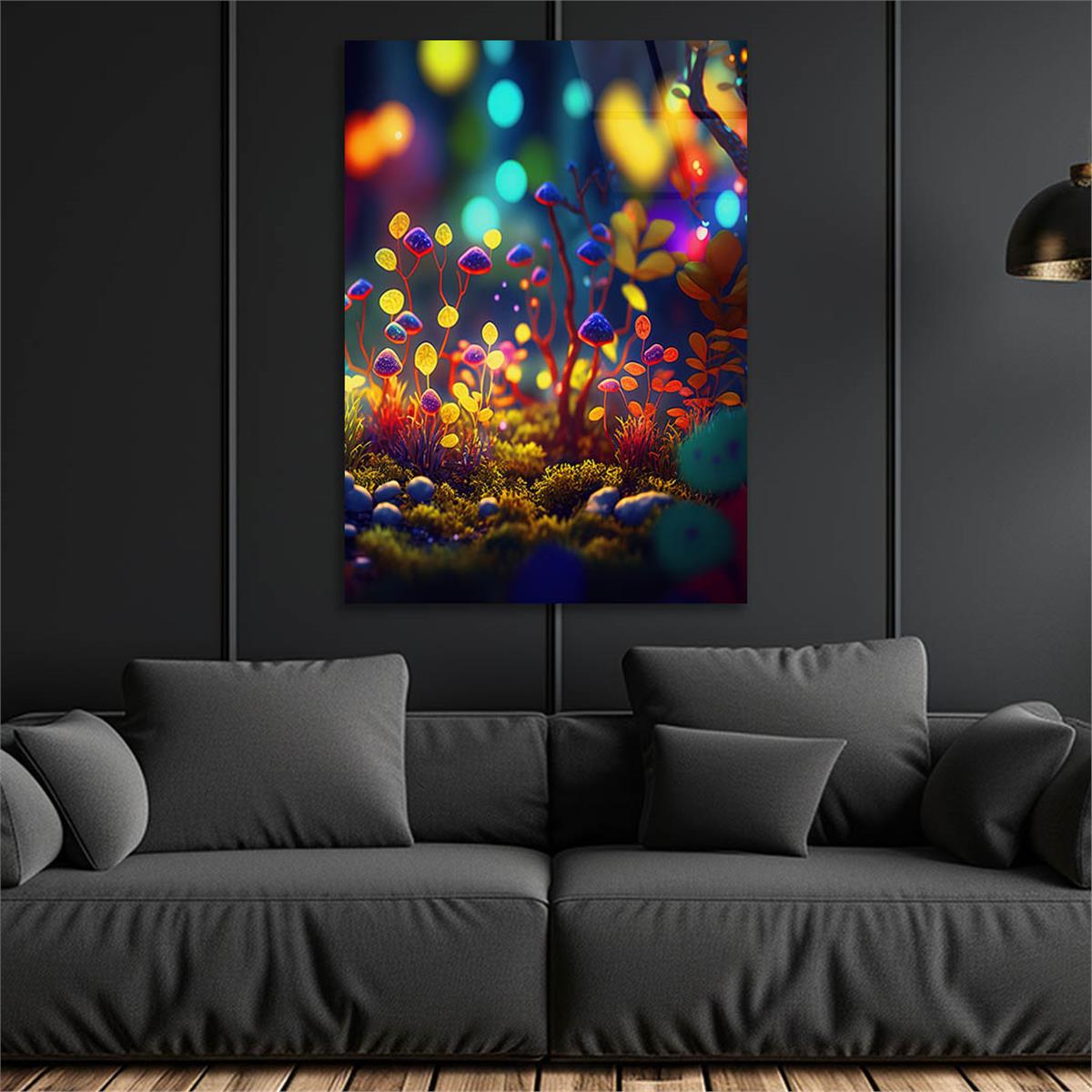 Dikey Sanat Temalı Cam Tablo 367