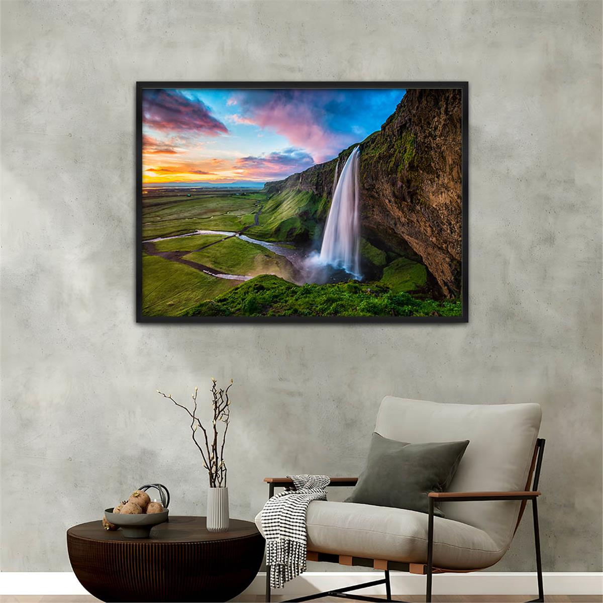 bedrucktes Glas mit Aluminiumrahmen und Natur Themen 