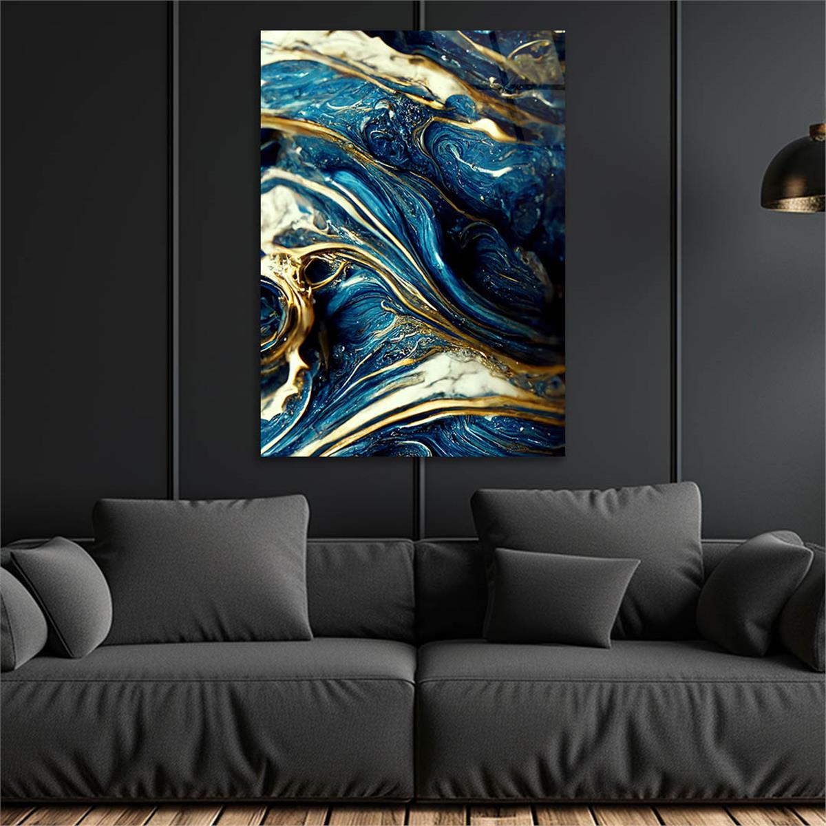 Dikey Sanat Temalı Cam Tablo 558