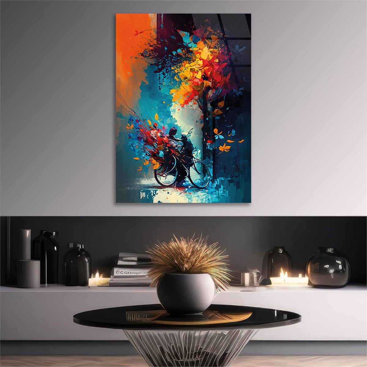 Vertical Tempered Glasss Wall Arts Art-Themed 318