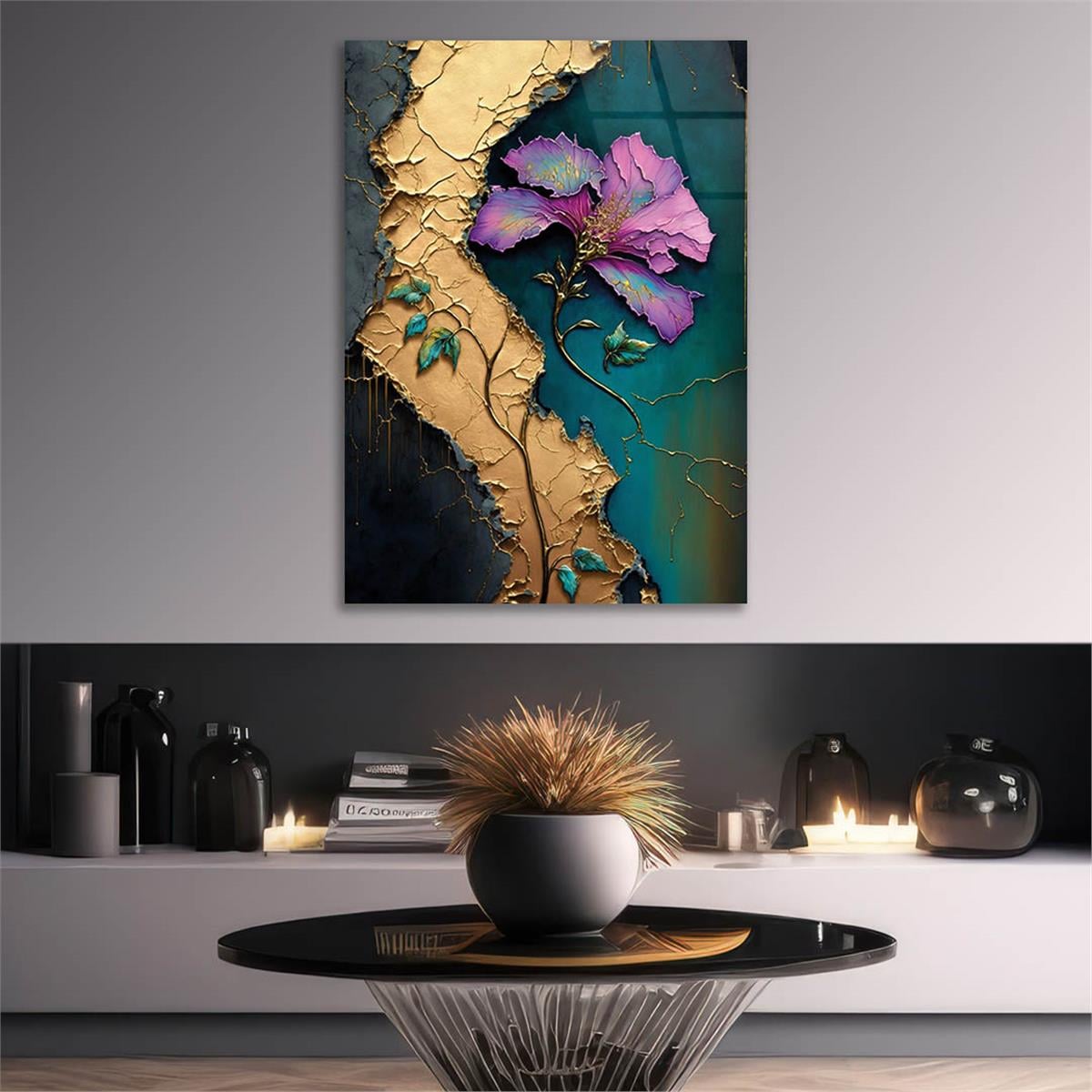 Vertical Tempered Glasss Wall Arts Art-Themed 319