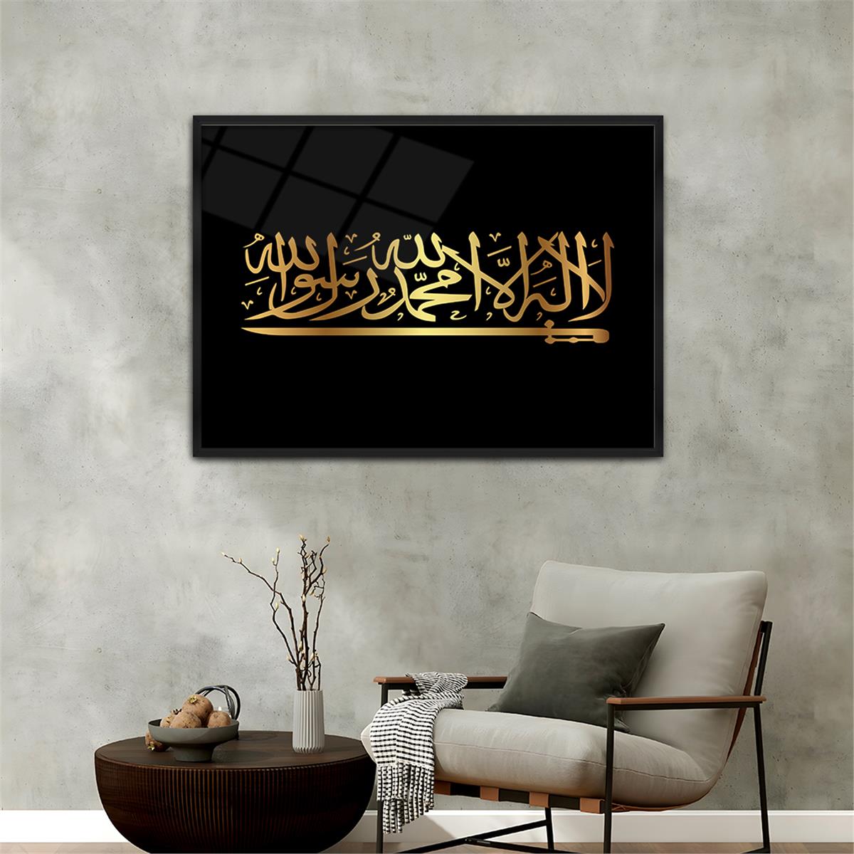 Tableau en verre à thème religieux avec cadre en aluminium  054