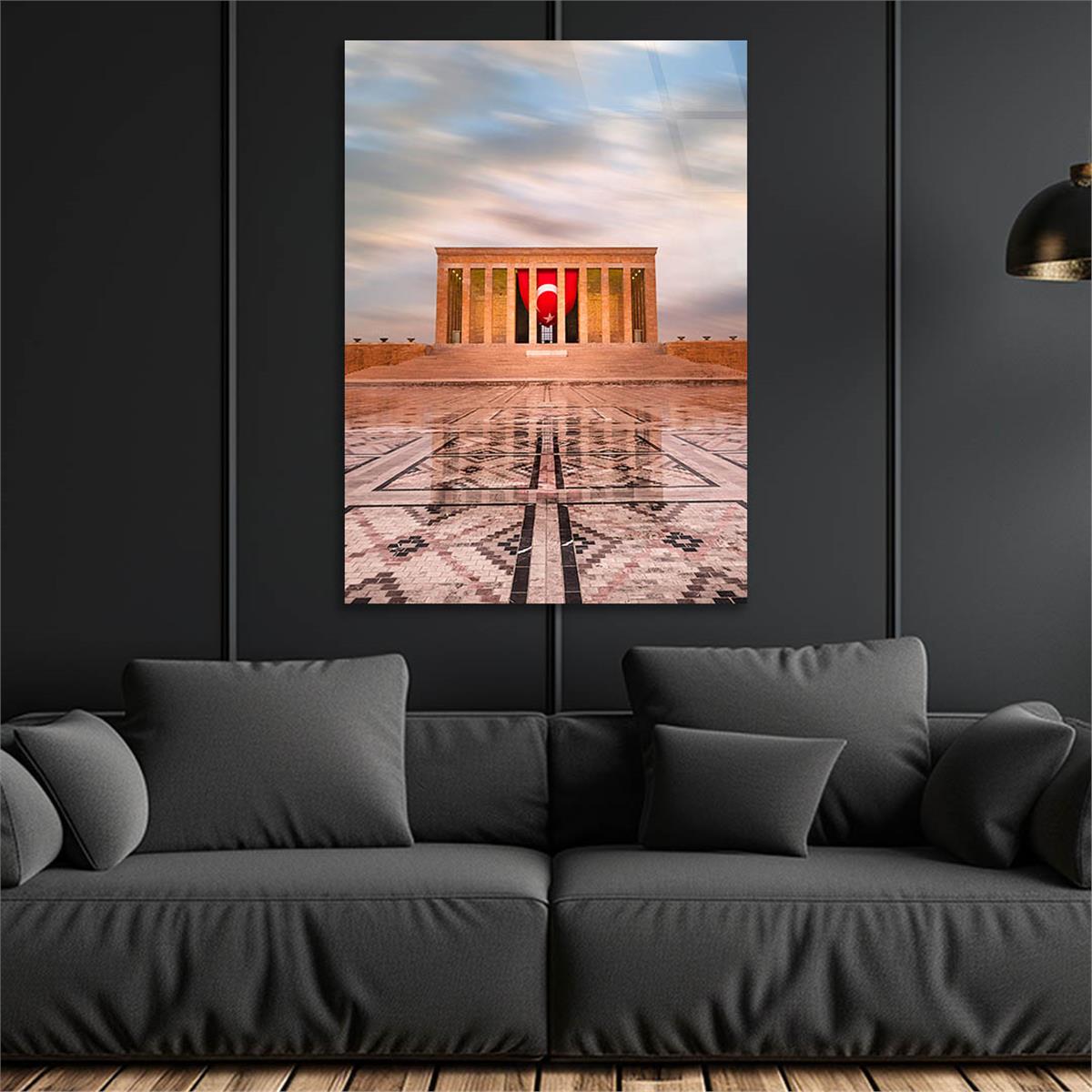 Dikey VatanTemalı Cam Tablo 170