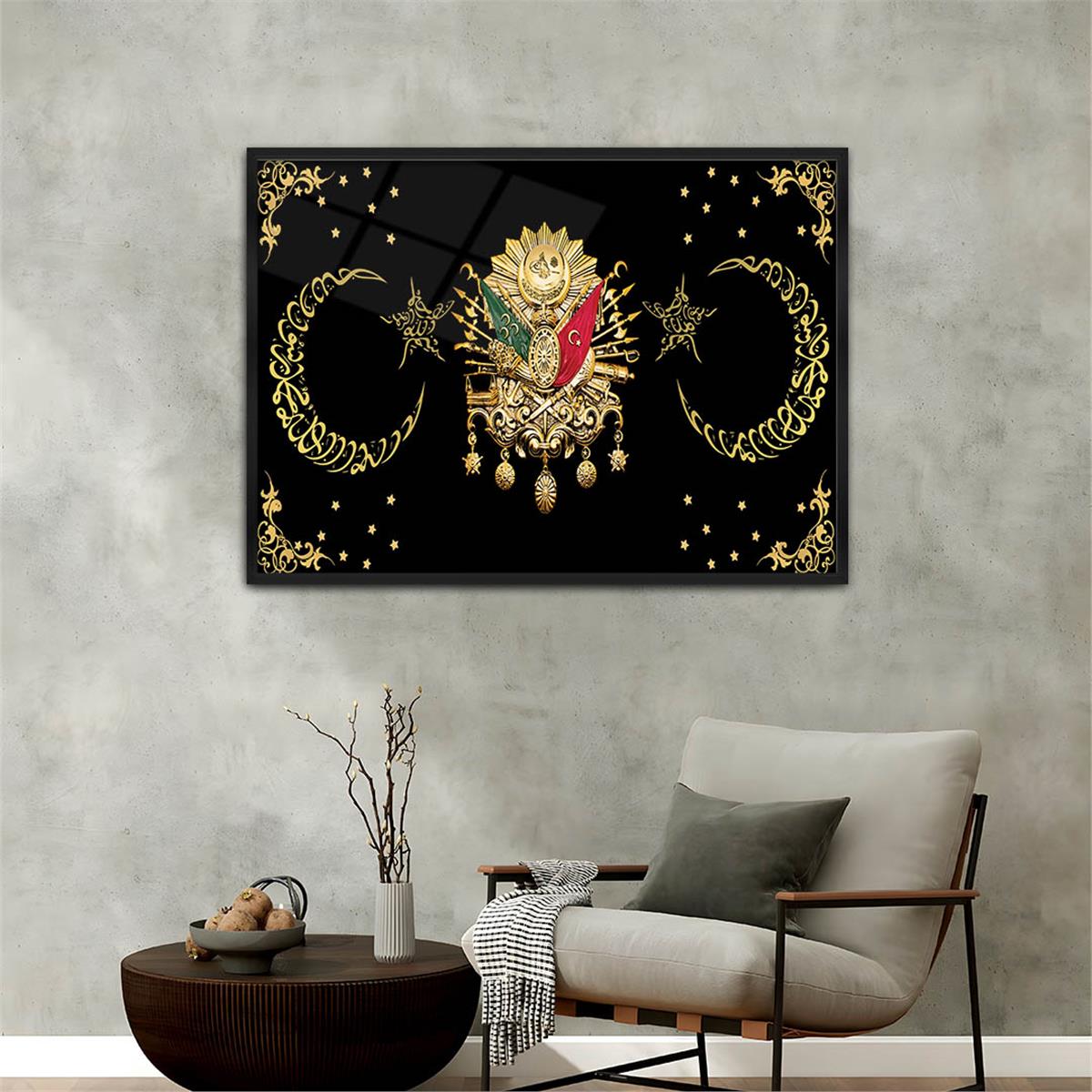 Aluminum-Framed National-Themed Tempered Glass Wall Art 004