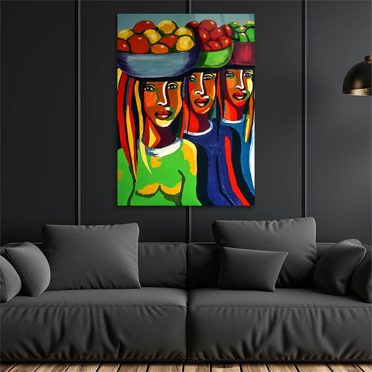 Dikey Sanat Temalı Cam Tablo 393