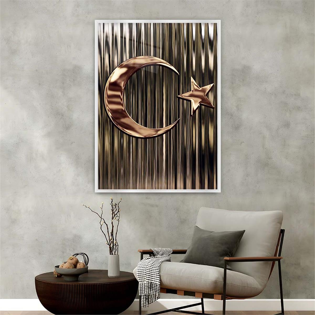 Aluminum-Framed National-Themed Tempered Glass Wall Art 076