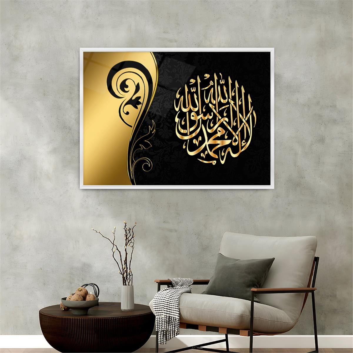 Aluminum-Framed Religious-Themed Tempered Glass Wall Art 044