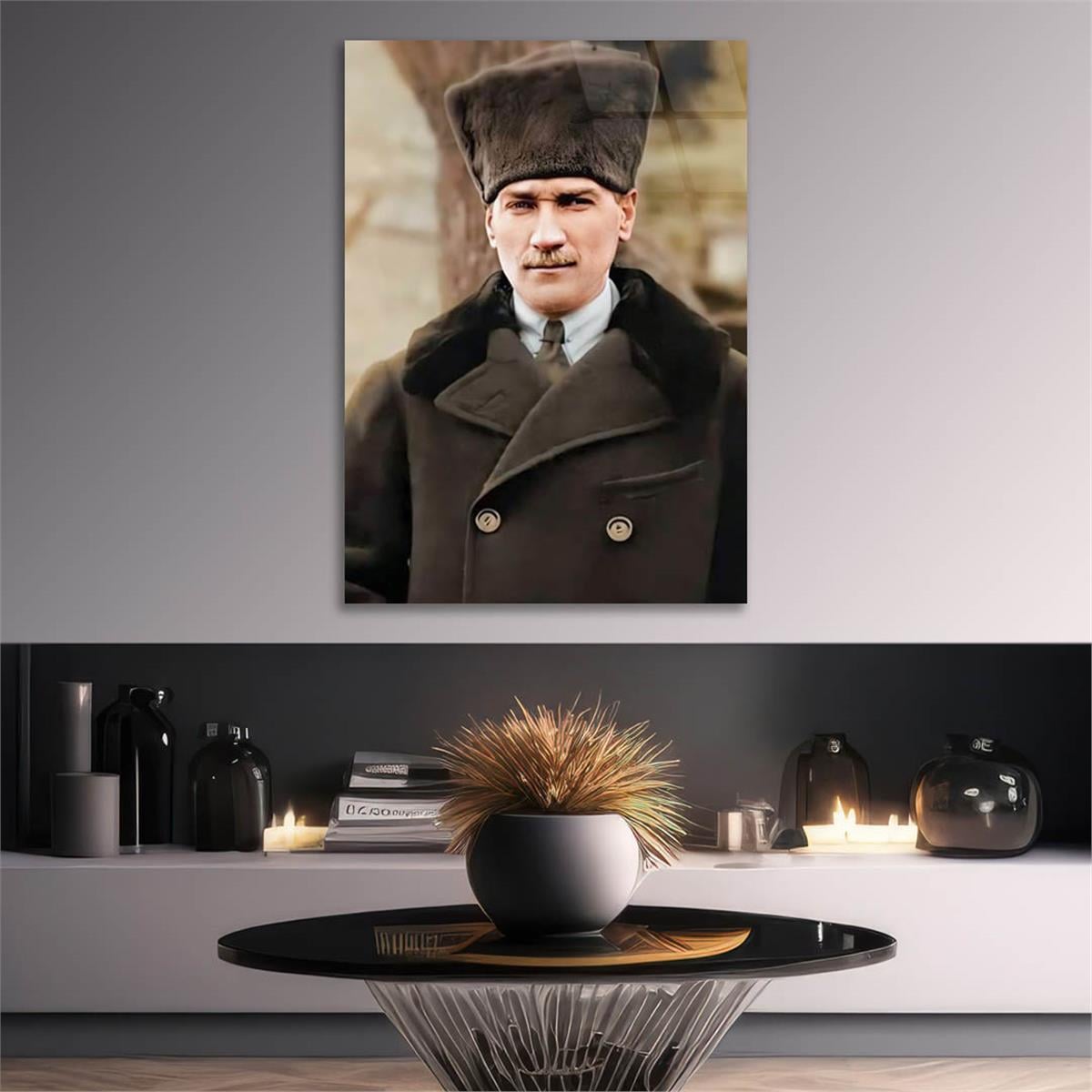 Dikey VatanTemalı Cam Tablo 201