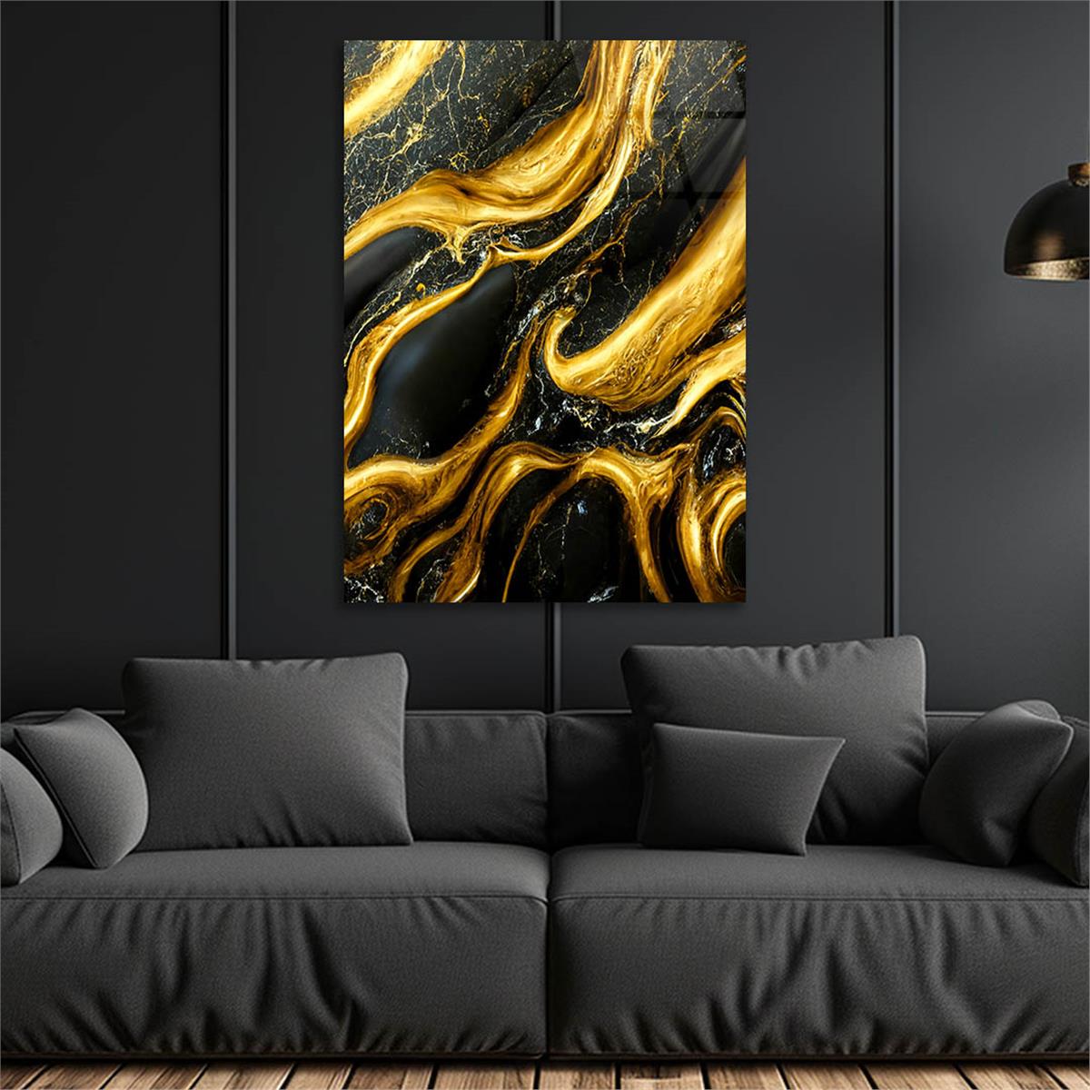 Dikey Sanat Temalı Cam Tablo 339