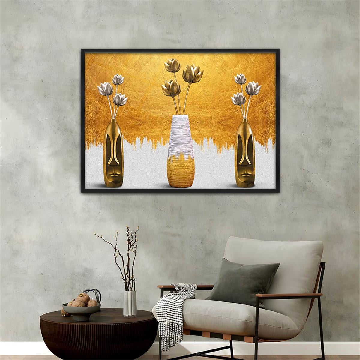 Aluminum-Framed Art-Themed Tempered Glass Wall Art 004