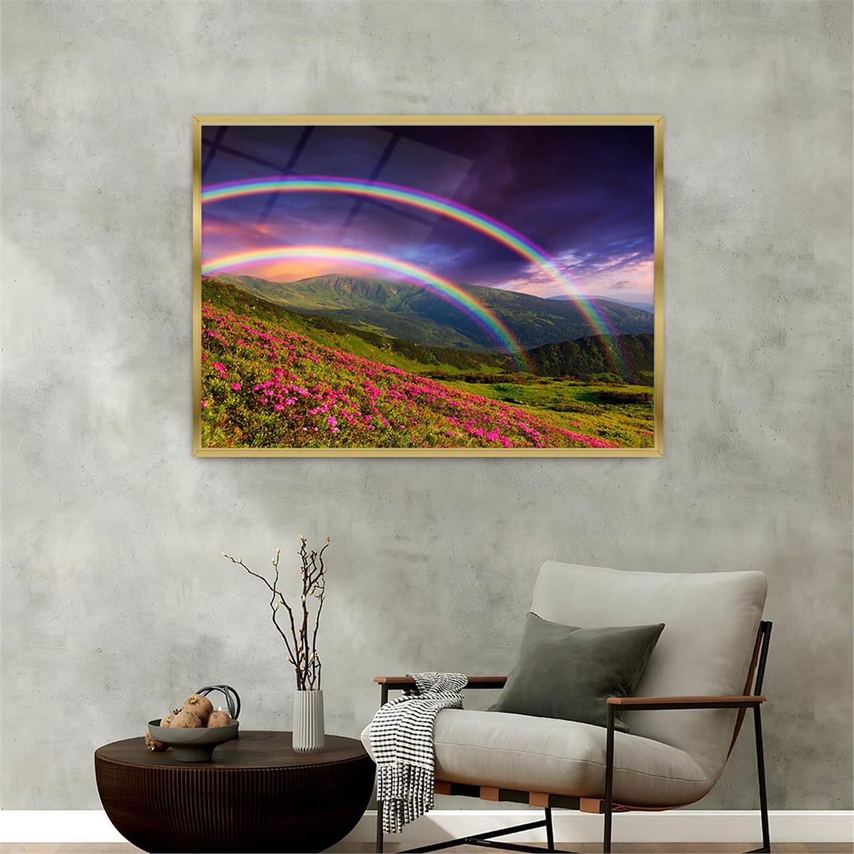 bedrucktes Glas mit Aluminiumrahmen und Natur Themen 