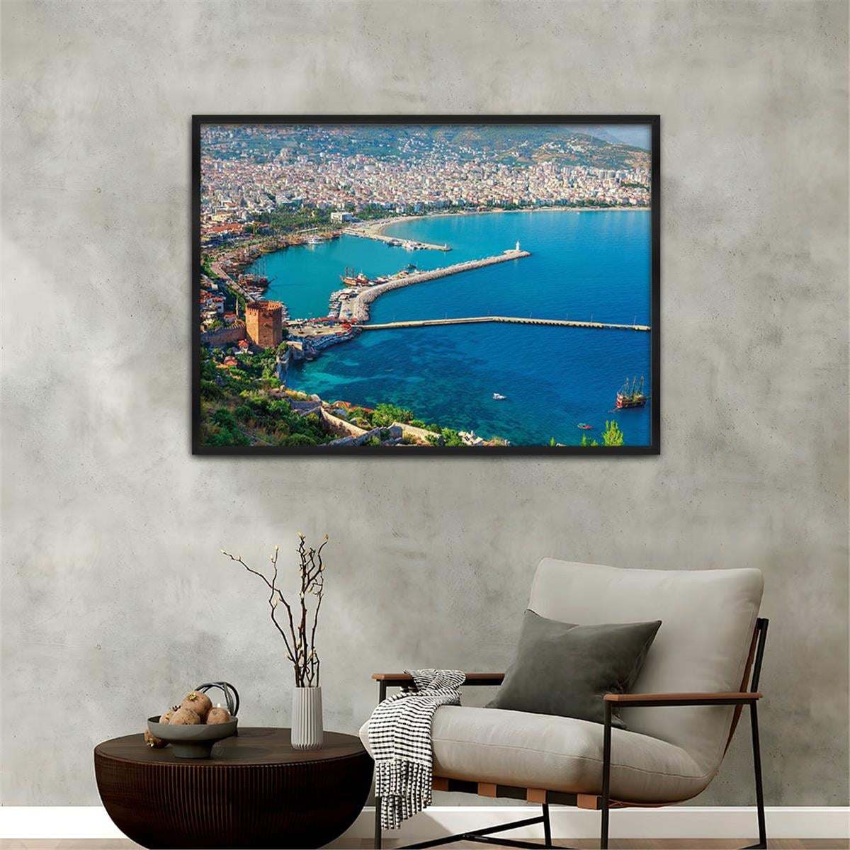 Aluminum-Framed Natured-Themed Tempered Glass Wall Art 166