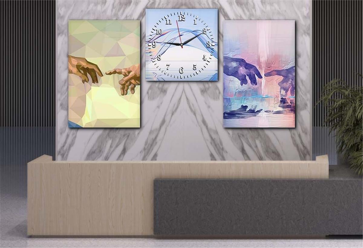 Ensemble de Tableaux et d’orloge 2 pièces sur le thème de l’art