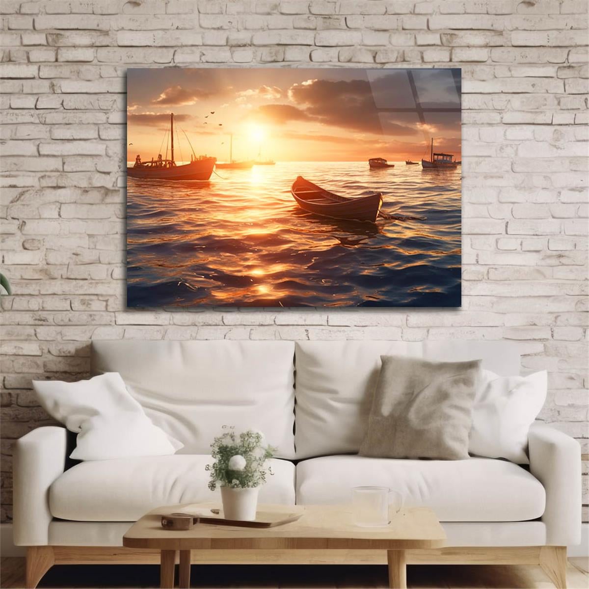 Yatay DoğaTemalı Cam Tablo 399