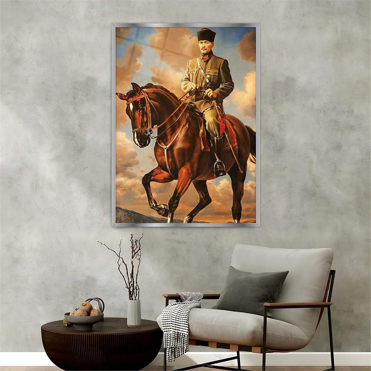 Aluminum-Framed National-Themed Tempered Glass Wall Art 075