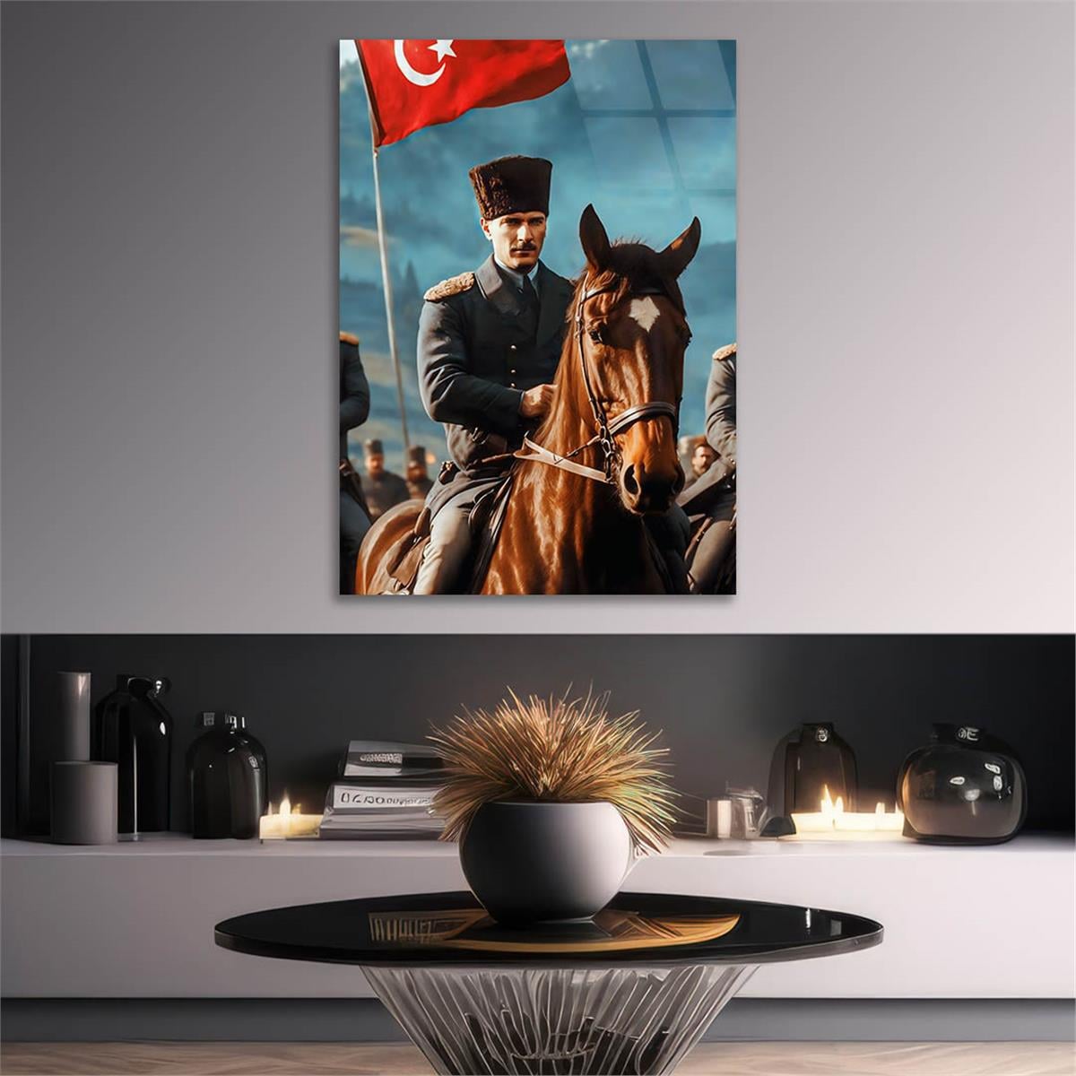 Dikey VatanTemalı Cam Tablo 247