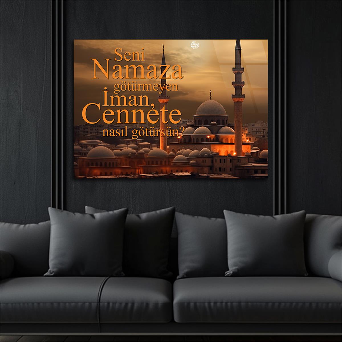 Yatay Dini Temalı Cam Tablo 219