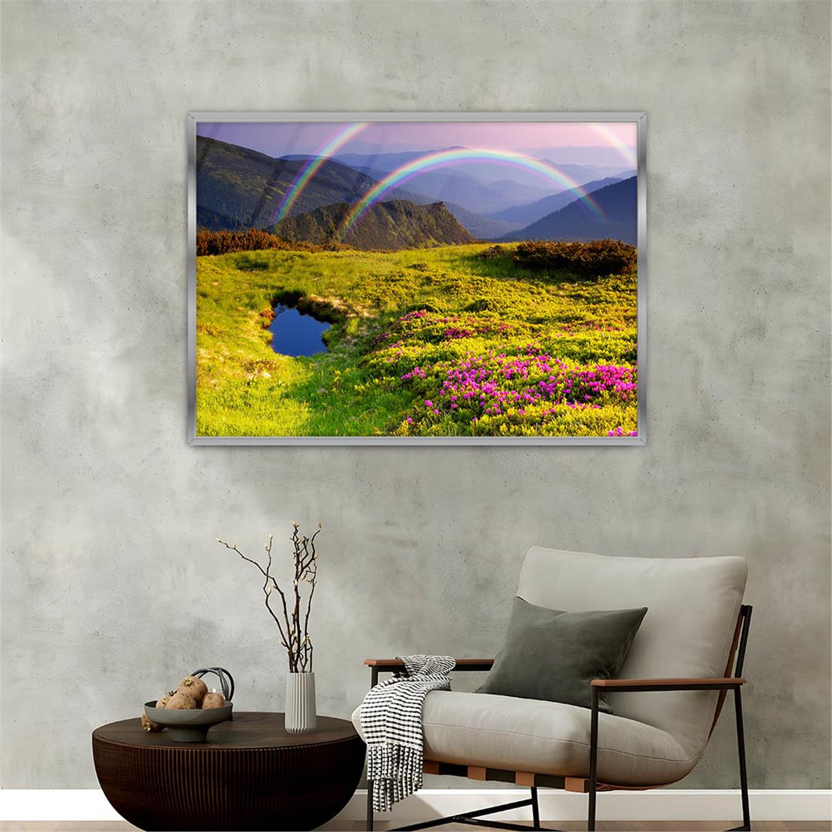 Aluminum-Framed Natured-Themed Tempered Glass Wall Art 103