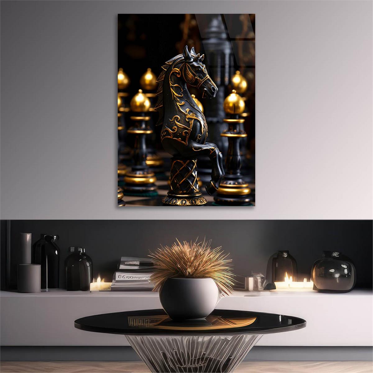 Dikey Sanat Temalı Cam Tablo 407