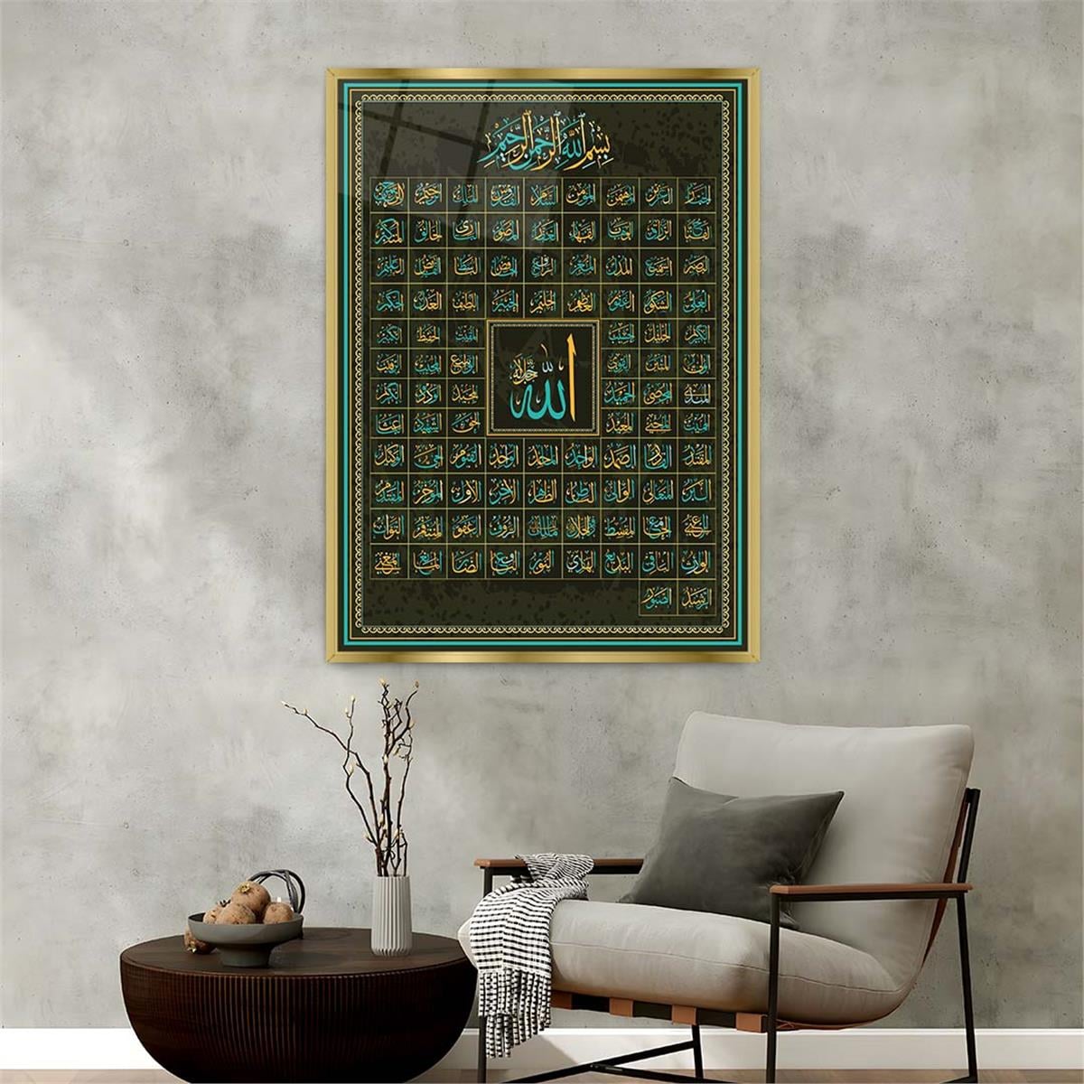 Aluminum-Framed Religious-Themed Tempered Glass Wall Art 013