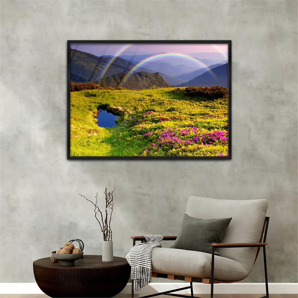 Aluminum-Framed Natured-Themed Tempered Glass Wall Art 103