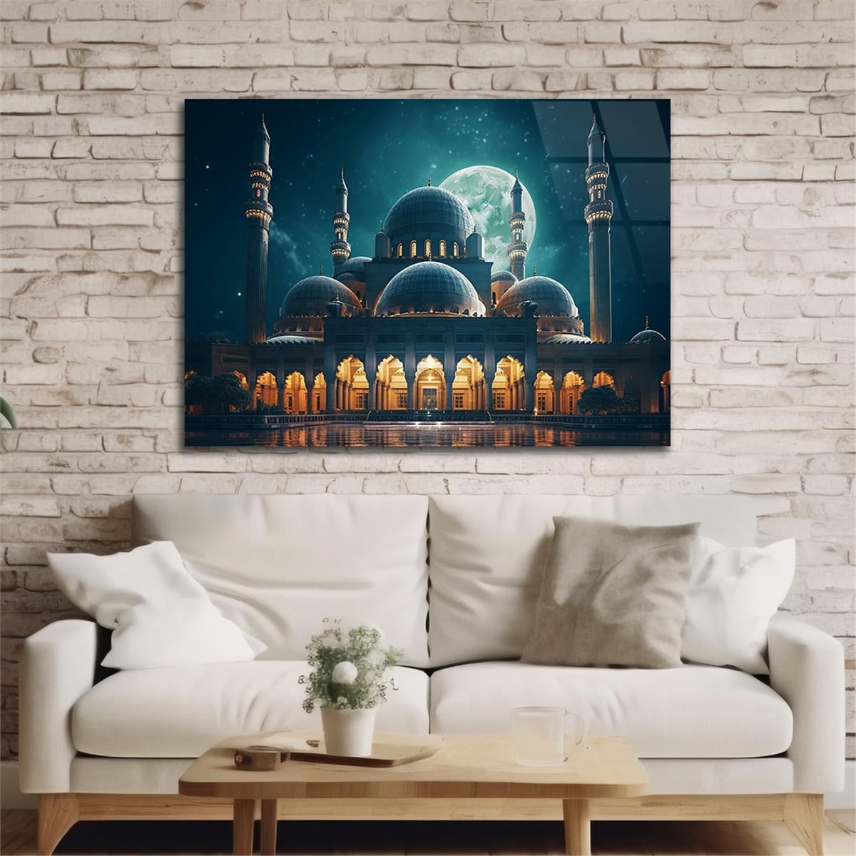 Yatay Dini Temalı Cam Tablo 191