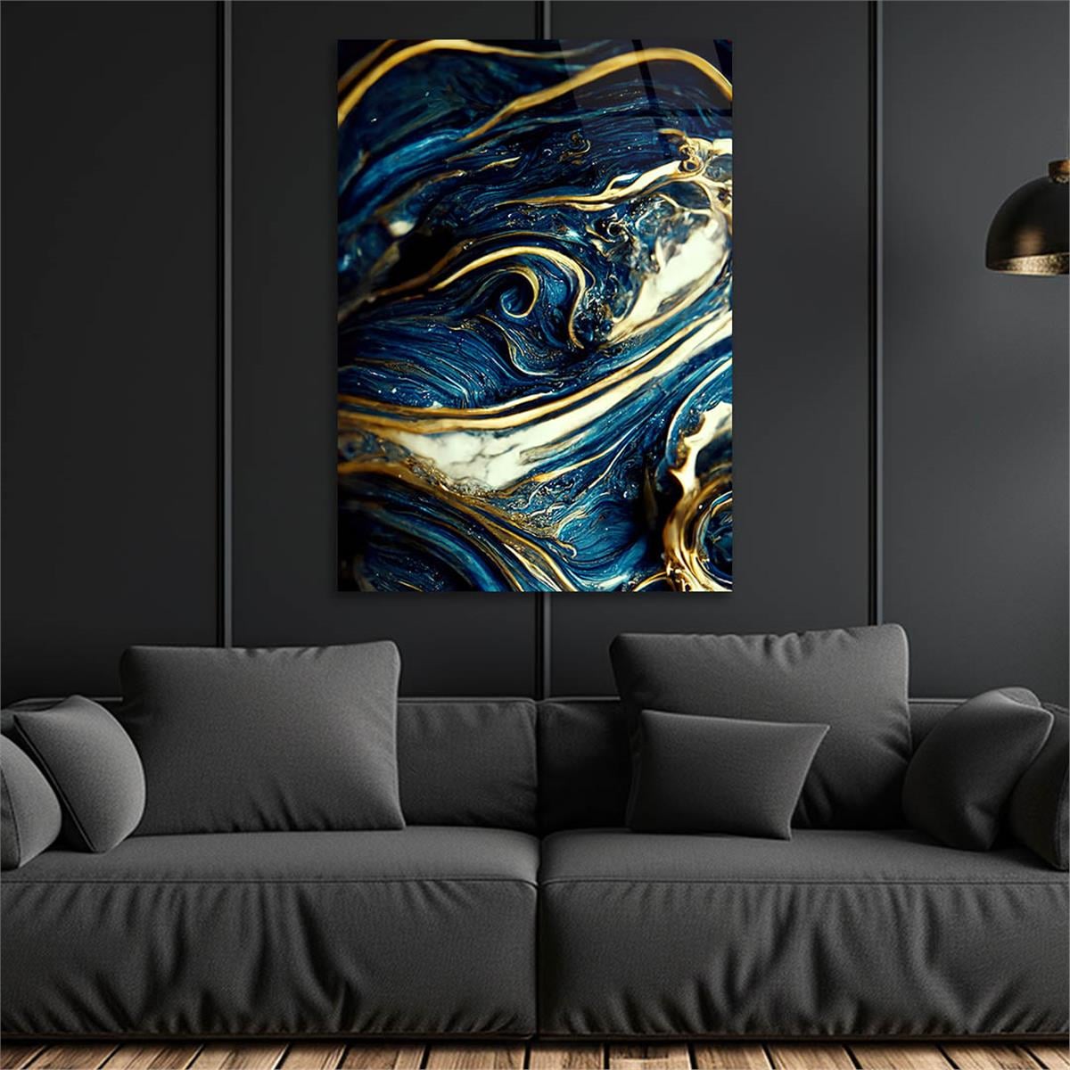 Dikey Sanat Temalı Cam Tablo 556