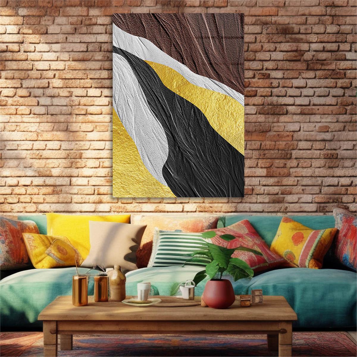 Dikey Sanat Temalı Cam Tablo 380