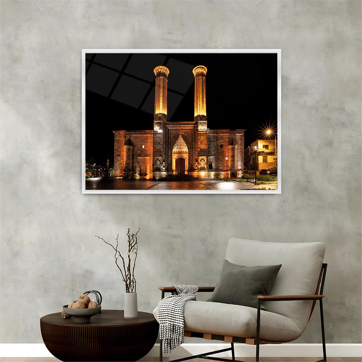 Tableau en verre à thème religieux avec cadre en aluminium  076