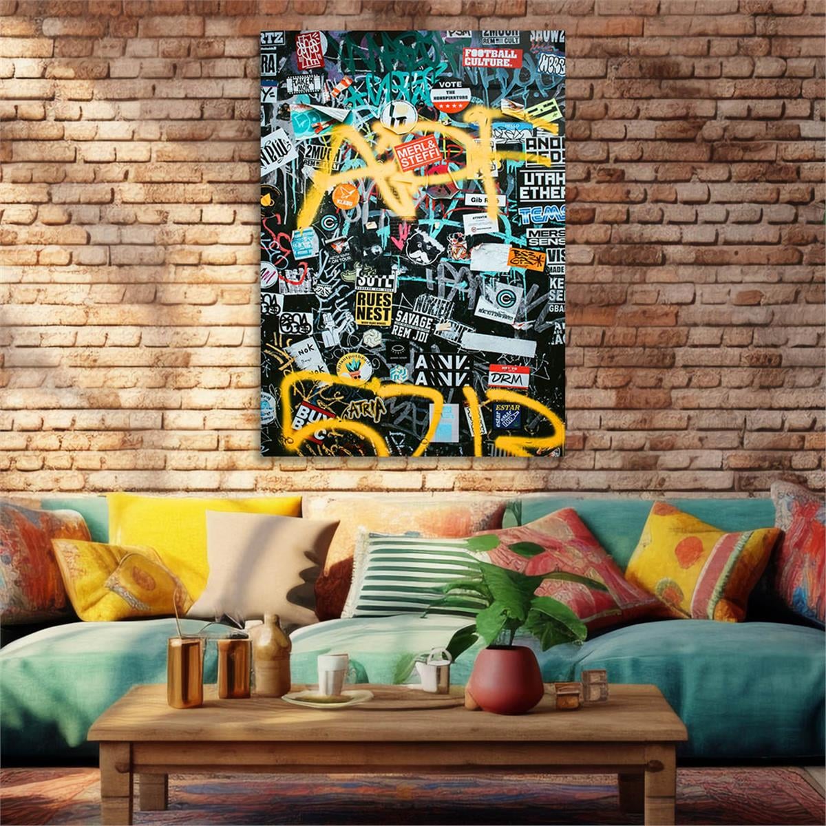 Dikey Sanat Temalı Cam Tablo 512