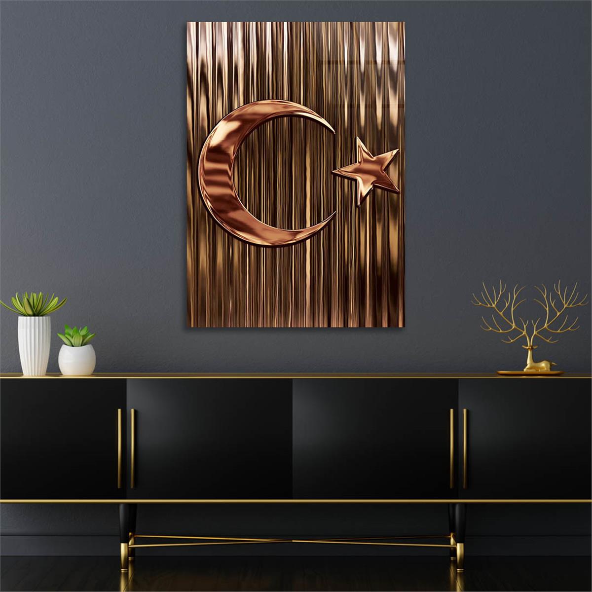 Turkish Flag Glass Wall Art