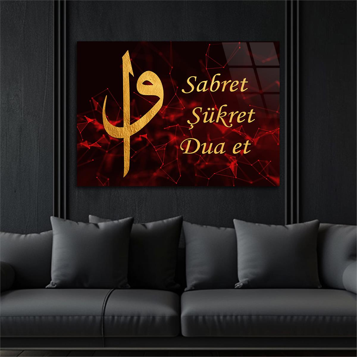 Yatay Dini Temalı Cam Tablo 223