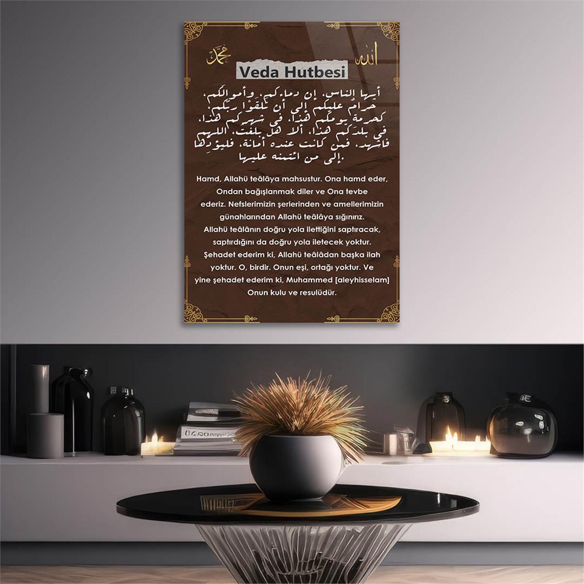 Afscheid preek Gehard Glasschilderij  met Turks en Arabisch script