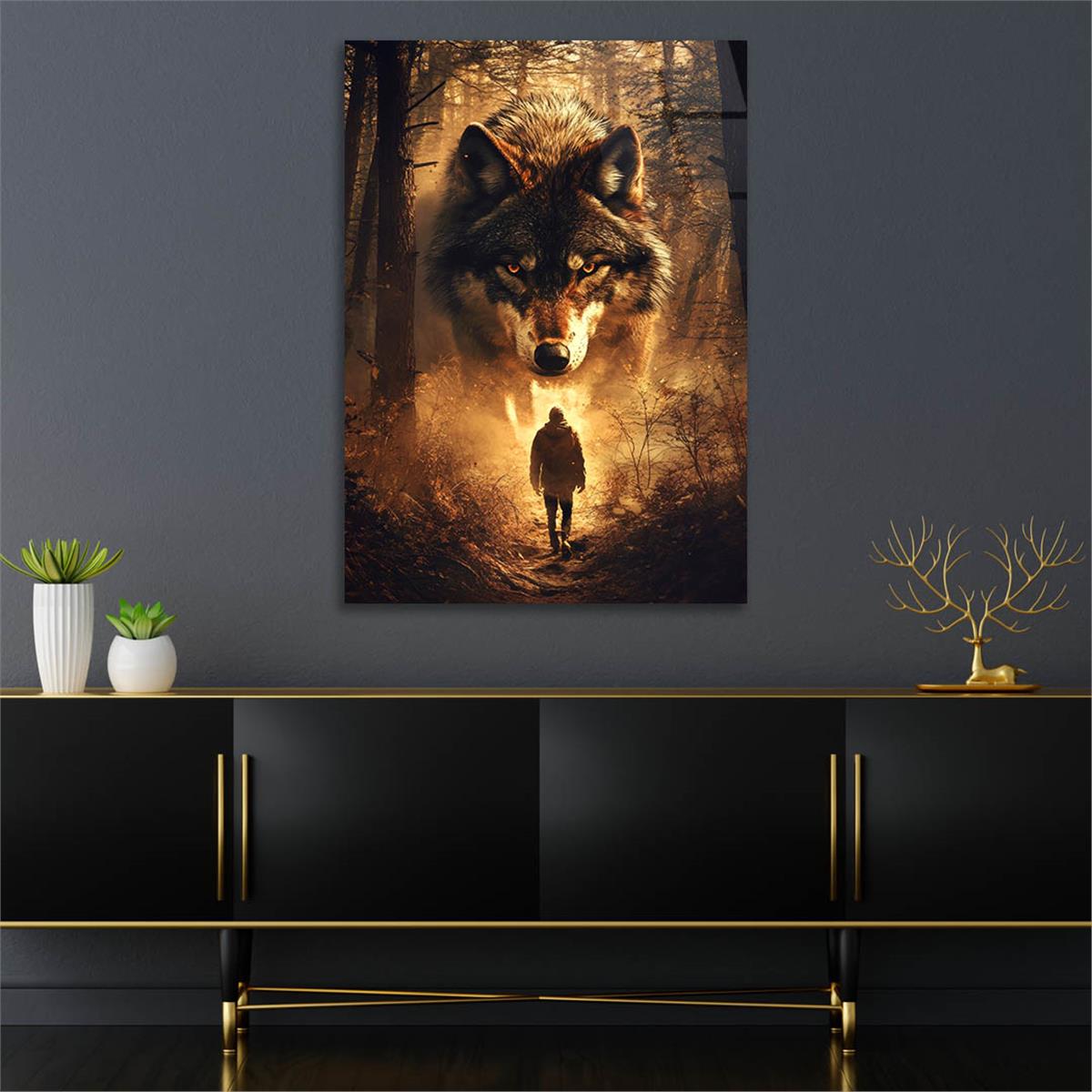 Dikey Doğa Temalı Cam Tablo 439