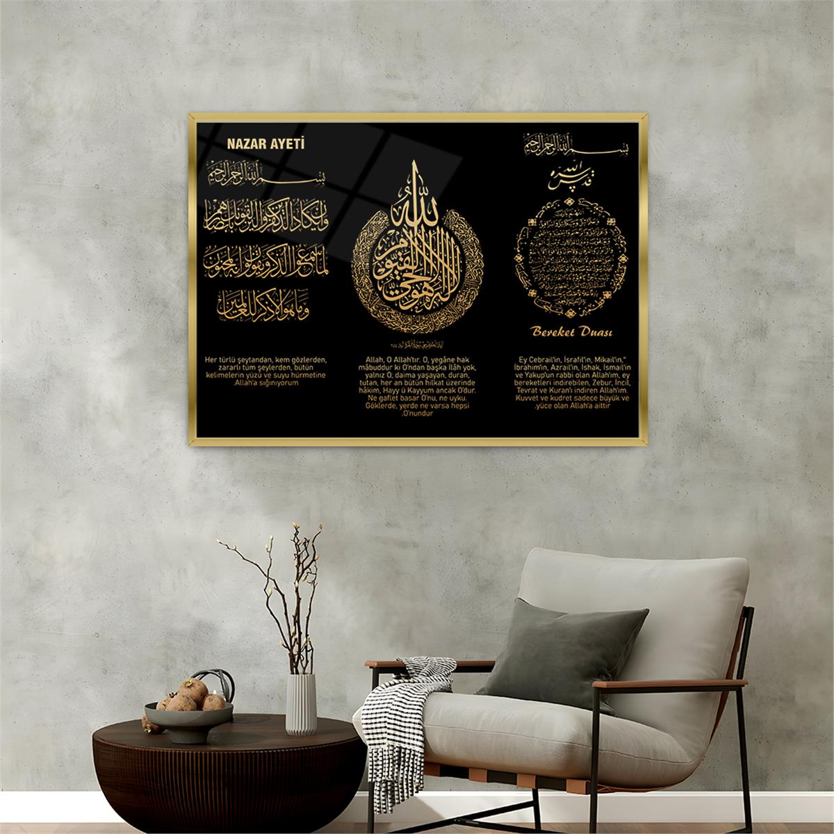 Tableau en verre à thème religieux avec cadre en aluminium  078