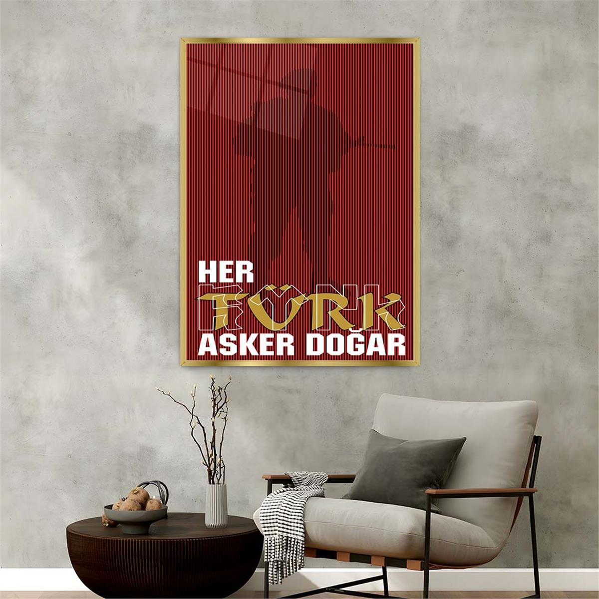 Alüminyum Çerçeveli Vatan Temalı Cam Tablo 031